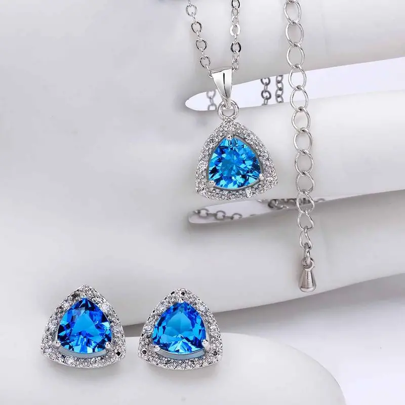 Best Gift Platinum Plated Ruby Jewellry Sapphire Belive It Back N+E Display Jewelry Sets Floating Charmsfbls 26 2