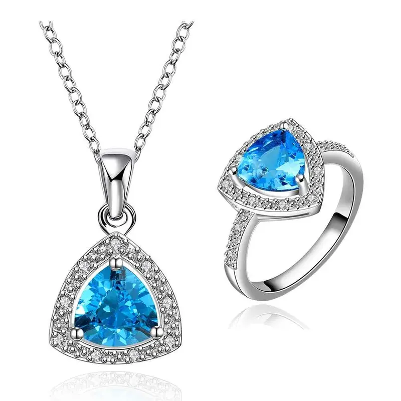 Best Gift Platinum Plated Ruby Jewellry Sapphire Belive It Back R+N Display Jewelry Sets Floating Charmsfbls 25 1