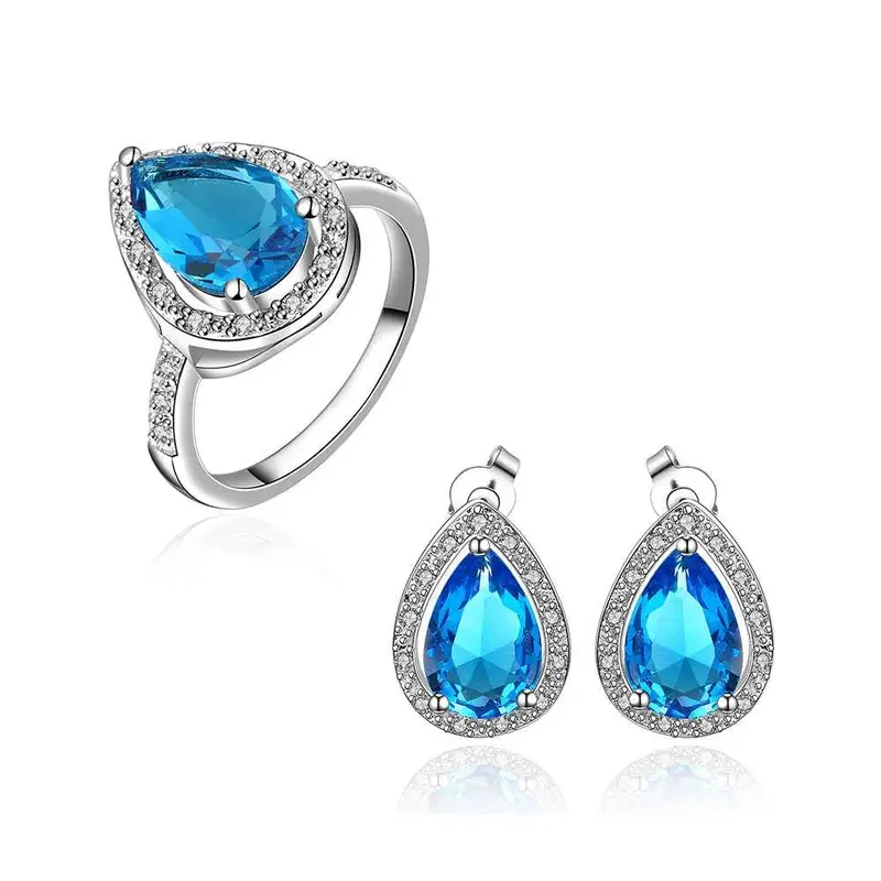 Best Gift Platinum Plated Ruby Jewellry Sapphire Clean Love E+R Display Jewelry Sets Floating Charmsfbls 59 1