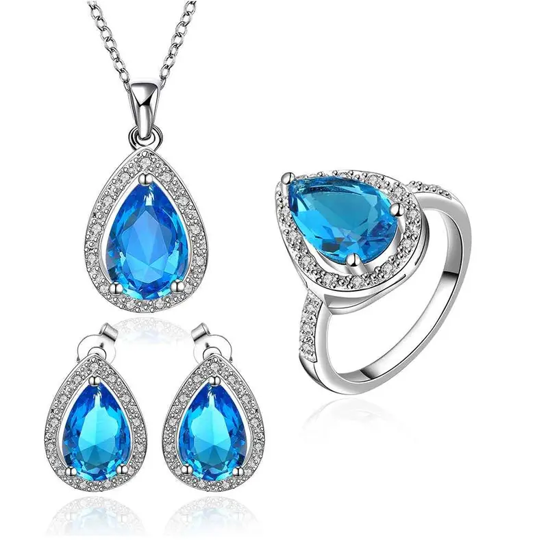 Best Gift Platinum Plated Ruby Jewellry Sapphire Clean Love N+E+R Display Jewelry Sets Floating Charmsfbls 57 1