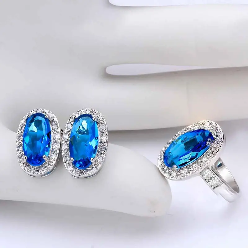Best Gift Platinum Plated Ruby Jewellry Sapphire Meet You That Day E+R Display Jewelry Sets Floating Charmsfbls 43 2