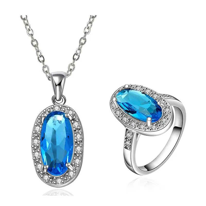 Best Gift Platinum Plated Ruby Jewellry Sapphire Meet You That Day N+R Display Jewelry Sets Floating Charmsfbls 41 1
