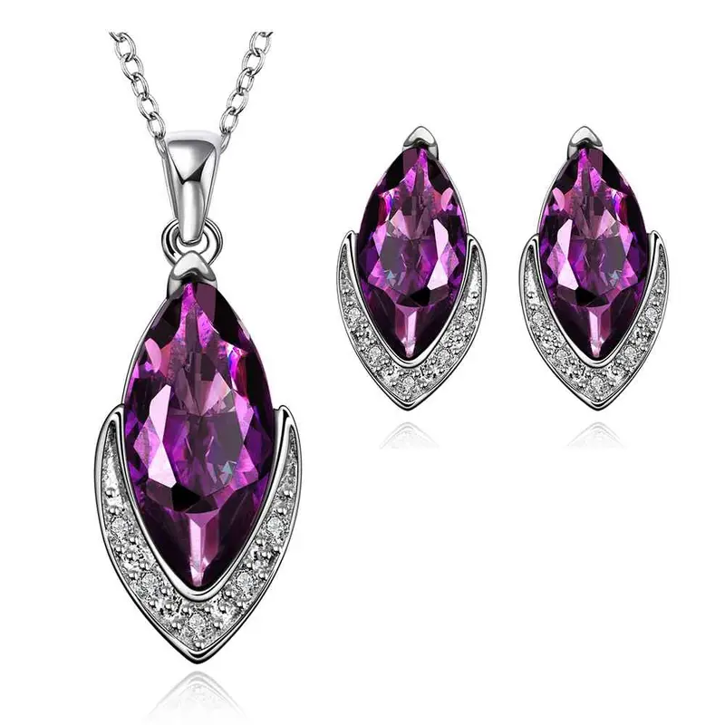 Best Gift Platinum Plated Ruby Jewellry Violet Watching Your Eye N+E Display Jewelry Sets Floating Charmsfbls 18 1