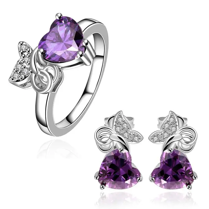 Best Gift Platinum Plated Ruby Jewellry Violetta So Beauty Shine R+E Display Jewelry Sets Floating Charmsfbls 39 1