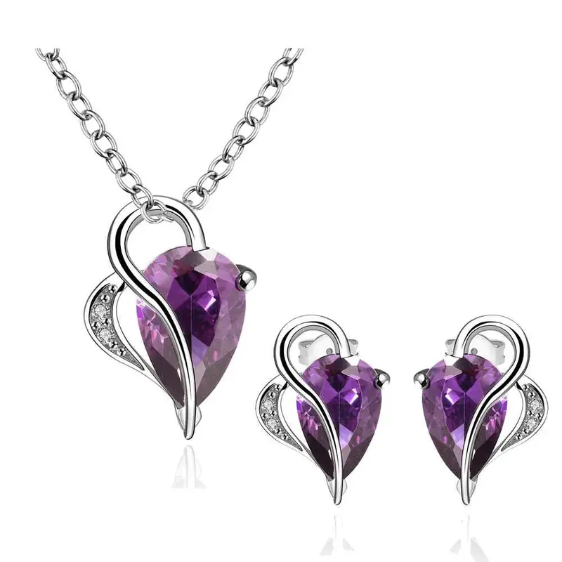 Best Gift Platinum Plated Ruby Jewelry Violet Shine World You N+E Display Jewelry Sets Floating Charmsfbls 52 1