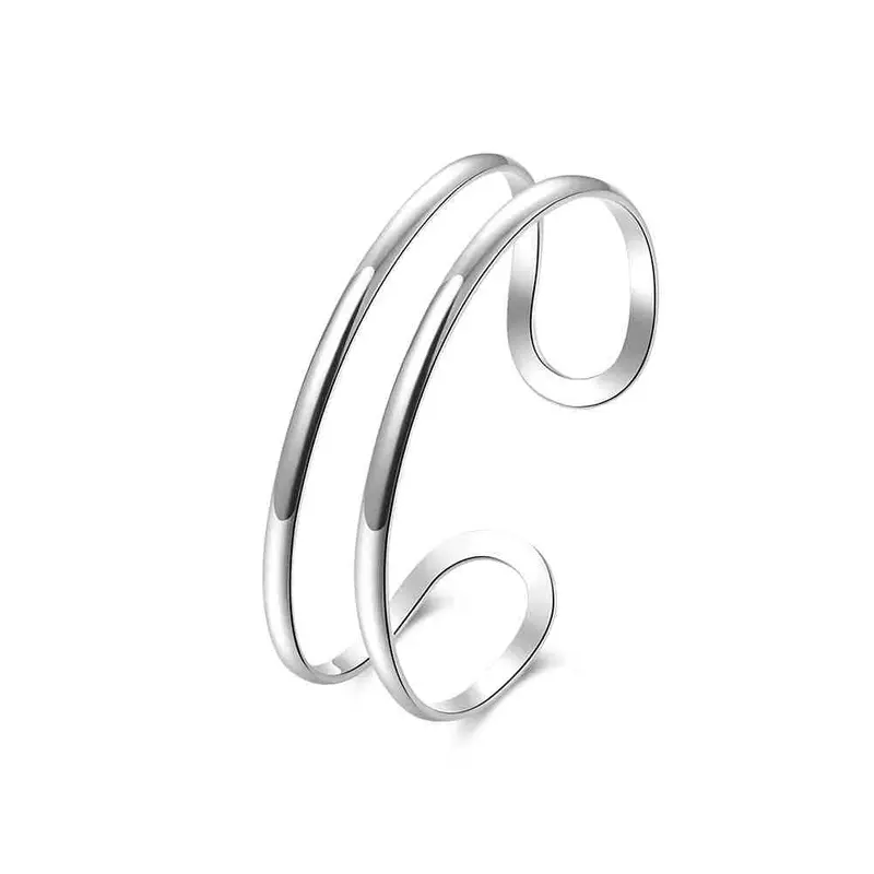 Best Gift Silver Charms Bangle Flat Double Line Women Wedding Bracelet Love Smtb 71 1
