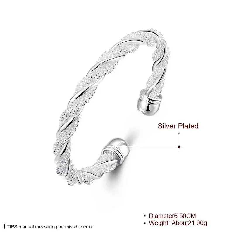 Best Gift Silver Charms Bangle Twisted Wire Mesh Women Pulseras Bijoux Femme Smtb 2 2
