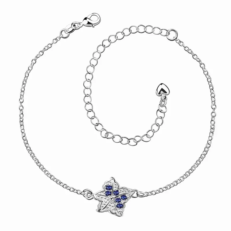 Best Gift Silver-Plated Anklet Star Shaped Flowers Bracelet Leg Sport 1