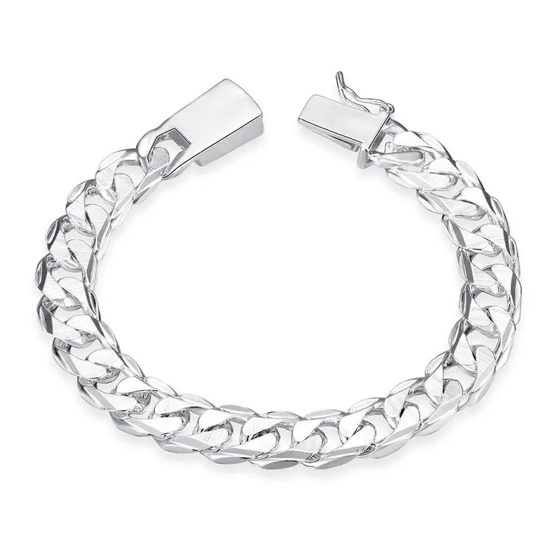 Best Gift Silver Plated Bracelets 12M Sideways Men Bracelet Personalized Hbh 23 1