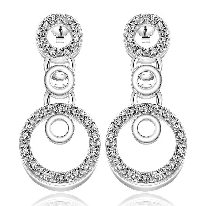 Best Gift Silver Plated Earings Jewelry Insets Multi Circle Stud Pendientes To Us Bear Diy 195 1