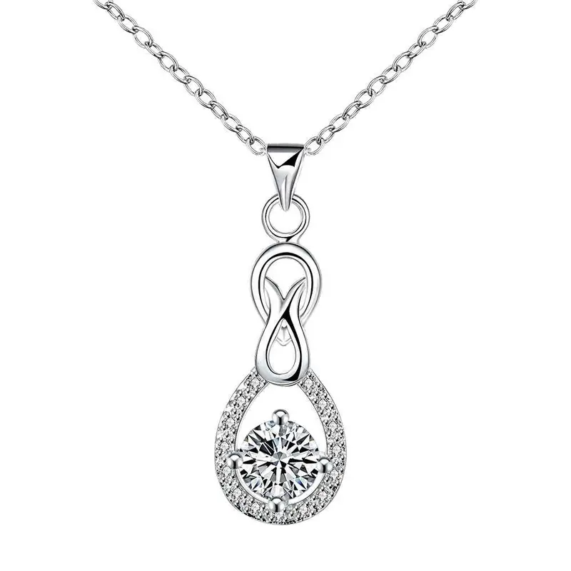 Best Gift Silver Plated Necklaces Hanging Round With Insets Collares Mujer Wedding161 1