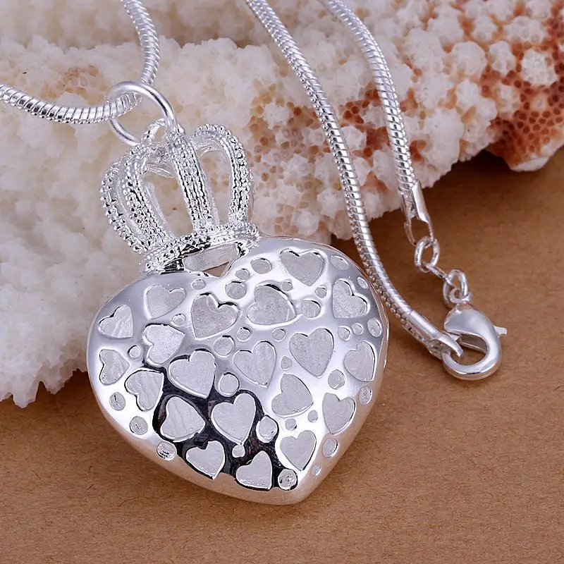 Best Gift Silver Plated Necklaces &Amp; Pendants Hollow Heart Choker Bijoux Femme 1
