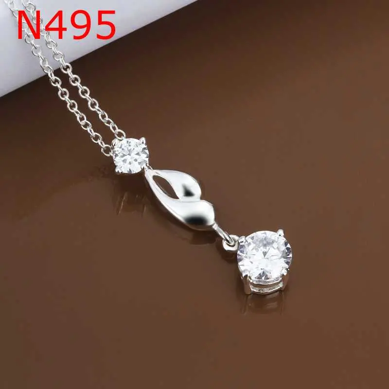 Best Gift Silver Plated Pendants Crystal Colar Feminino  5 1