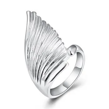 Best Gift Silver Plated Ring Angel Wings Aneis Fine Jewelry 122 1