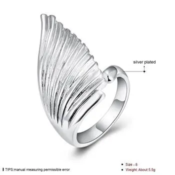 Best Gift Silver Plated Ring Angel Wings Aneis Fine Jewelry 122 2