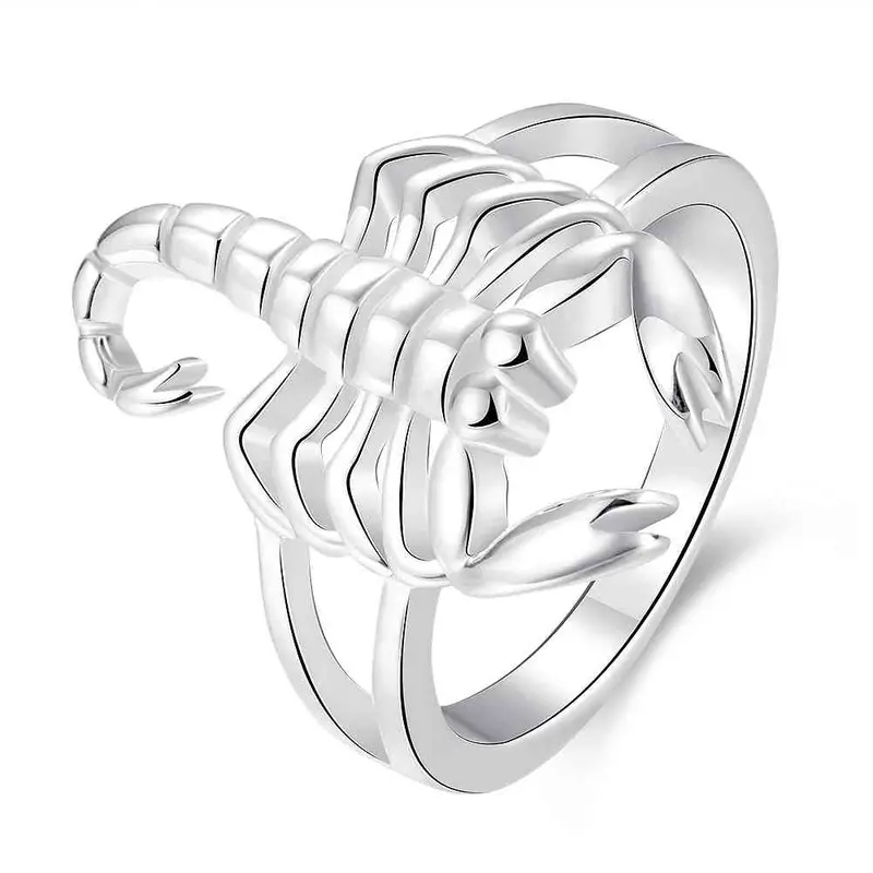 Best Gift Silver Plated Rings Scorpion Aliancas Jewelry Display 739 1