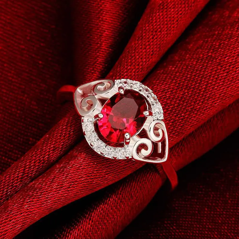 Best Gift Silver Rings Inlaid Stone Lips Aliancas Men Jewelry Fspr 7 6