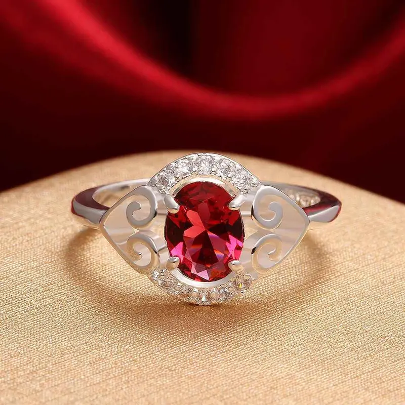 Best Gift Silver Rings Inlaid Stone Lips Aliancas Men Jewelry Fspr 7 7
