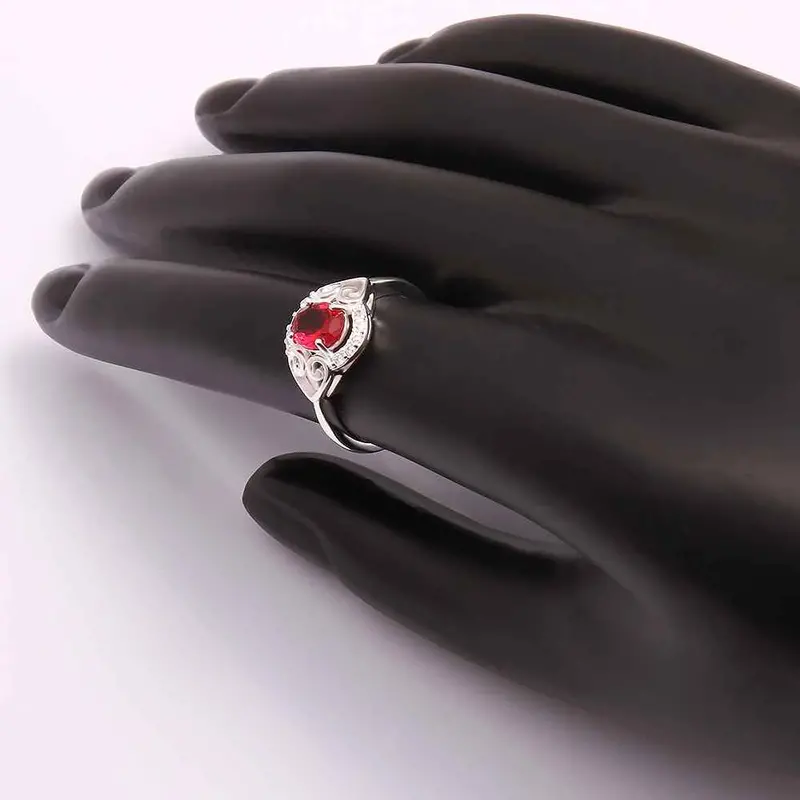 Best Gift Silver Rings Inlaid Stone Lips Aliancas Men Jewelry Fspr 7 8