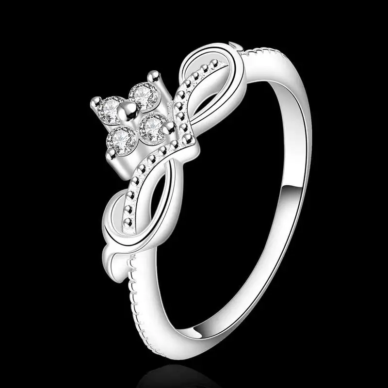 Best Gift Silver Wedding Rings Crown A Easy Way Men Ring 7 6