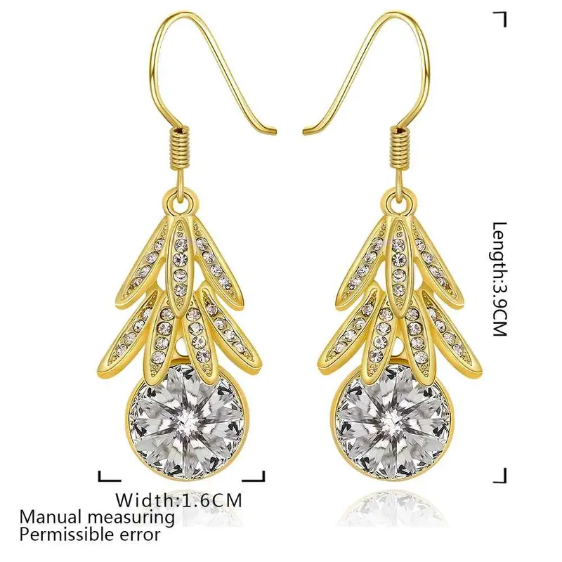 Best Gifts Girl Jewerly 18K Gold Plated Earing Fruit Crystal Drop Earrings Brincos Smtpe973 2