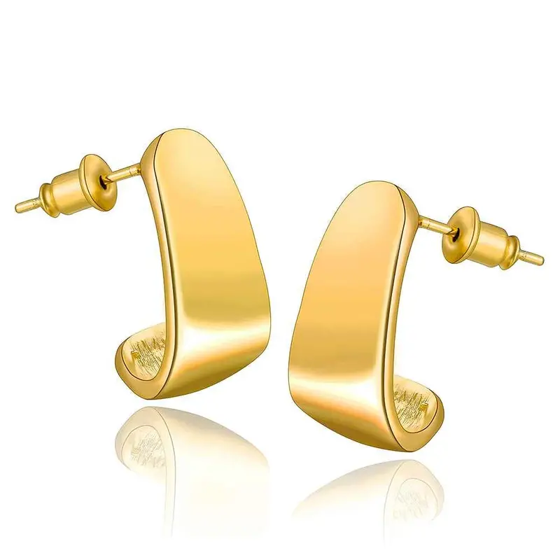 Best Gifts Girl Jewerly 18K Gold Plated Earing L Stud Earrings Brincos Smtpe988 1