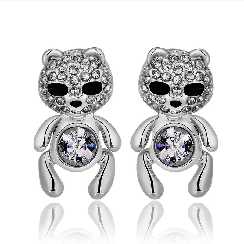 Best Gifts Girl Jewerly 18K Gold Plated Earing Panda Crystal Stud Earrings Brincos Smtpe965 2
