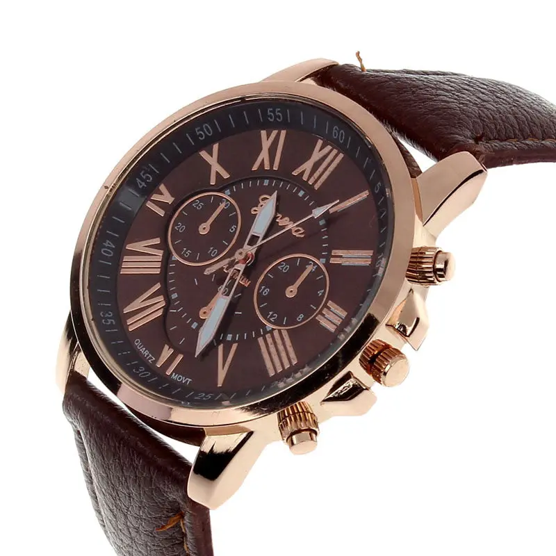 Best Relogio Super Geneva Watch Roman Numerals Leather Clocks Women Montre 10 Candy Colors Re Hour 11