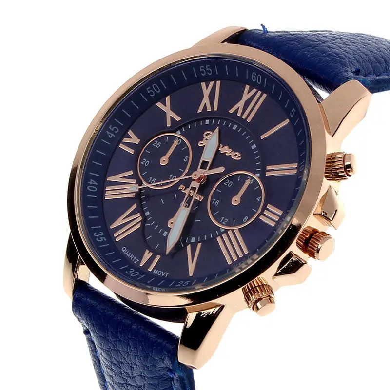 Best Relogio Super Geneva Watch Roman Numerals Leather Clocks Women Montre 10 Candy Colors Re Hour 8