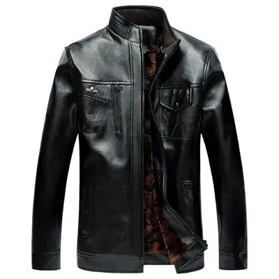 Best Sellerleather Jacket Pu Leather Coats Turn-Down Collar Wearsleather Jacketslim Leather Jackets 1