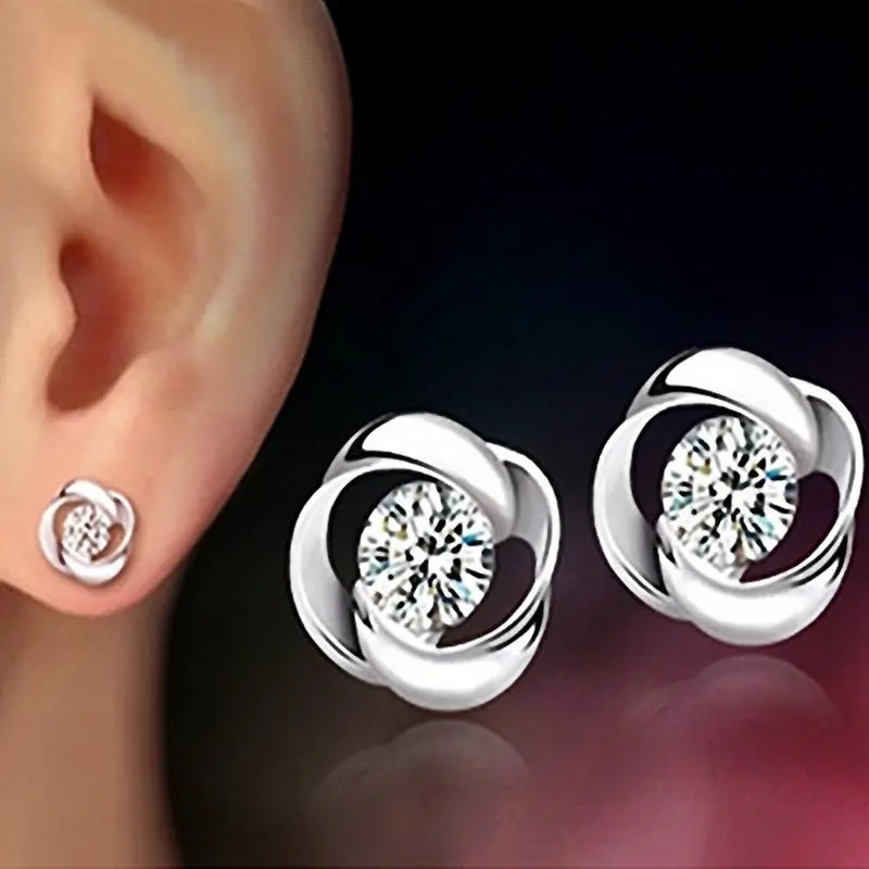 Best Selling Beautiful Silvering Crystal Shiny Ear Earrings Women Earrings 1
