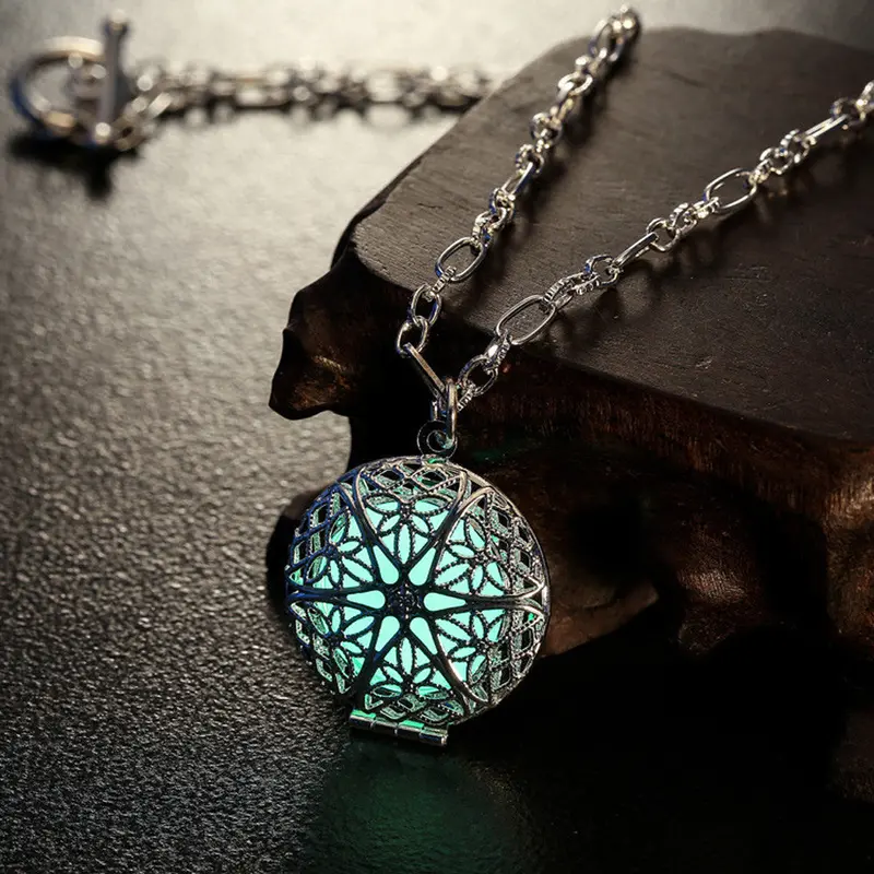 Best Selling Design Collares Necklace Necklaces Pendant Charm Locket Luminous In The Dark Wicca Goth Choker 1