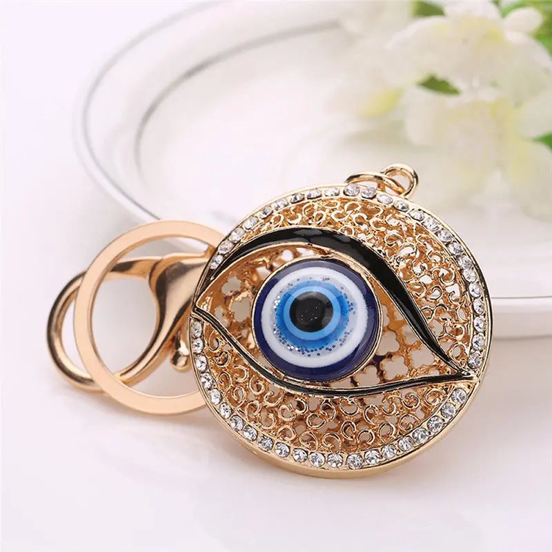Best Selling Llaveros, Eye Rhinestone Keychain Bag Handbag Key Ring Car Key Chain Small Pendant Sleutelhanger Fastshipping Feida 1