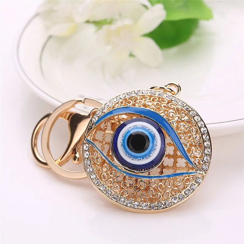 Best Selling Llaveros, Eye Rhinestone Keychain Bag Handbag Key Ring Car Key Chain Small Pendant Sleutelhanger Fastshipping Feida 2