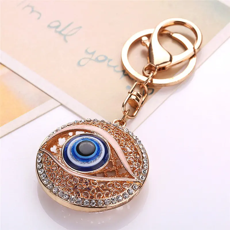 Best Selling Llaveros, Eye Rhinestone Keychain Bag Handbag Key Ring Car Key Chain Small Pendant Sleutelhanger Fastshipping Feida 3