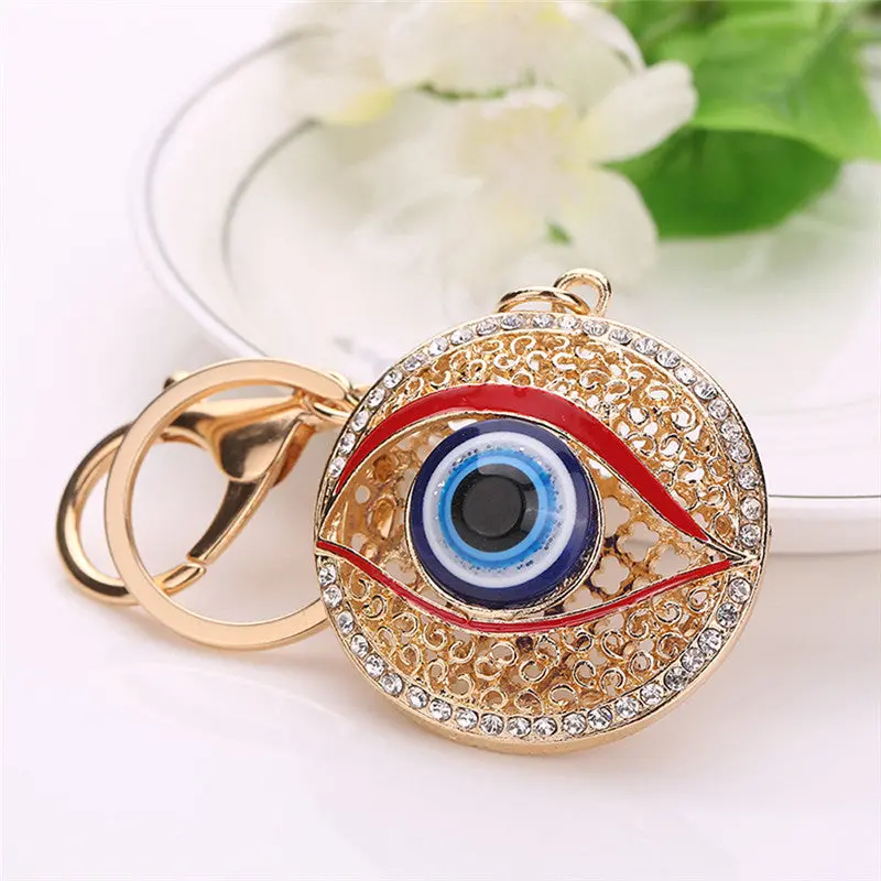 Best Selling Llaveros, Eye Rhinestone Keychain Bag Handbag Key Ring Car Key Chain Small Pendant Sleutelhanger Fastshipping Feida 4