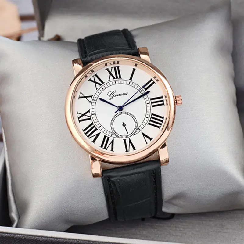 Best Selling Montre Men's Watches Women Men Leather Watch Casual Business Analog Quartz Movement Wrist Watch 1
