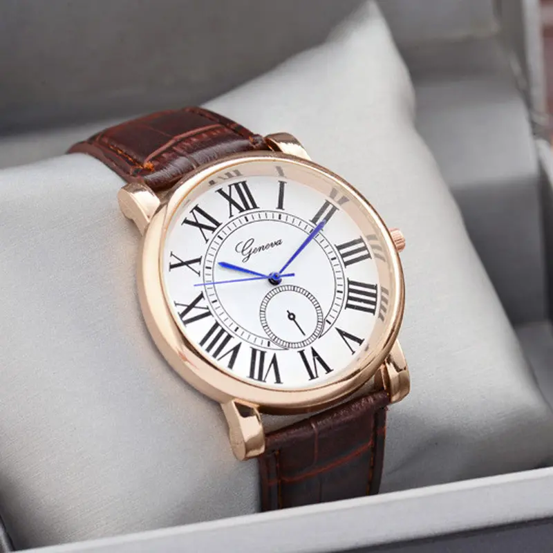 Best Selling Montre Men's Watches Women Men Leather Watch Casual Business Analog Quartz Movement Wrist Watch 2