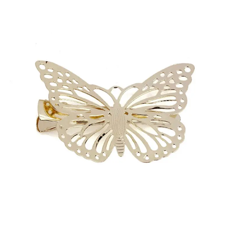 Best Selling Women Golden Butterfly Hair Clip Headband Gold Girl Headwear Hair Accessories Headpiece 2