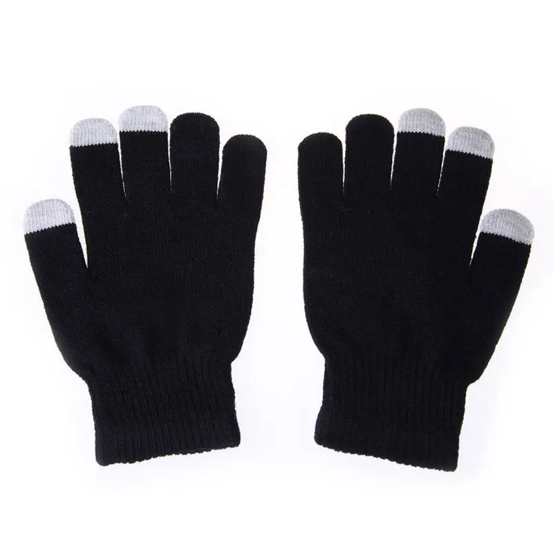 Best Selling Women Men Gloves Touch Screen Soft Cotton Gloves Warmer Smart All Phone Black Eldiven 7