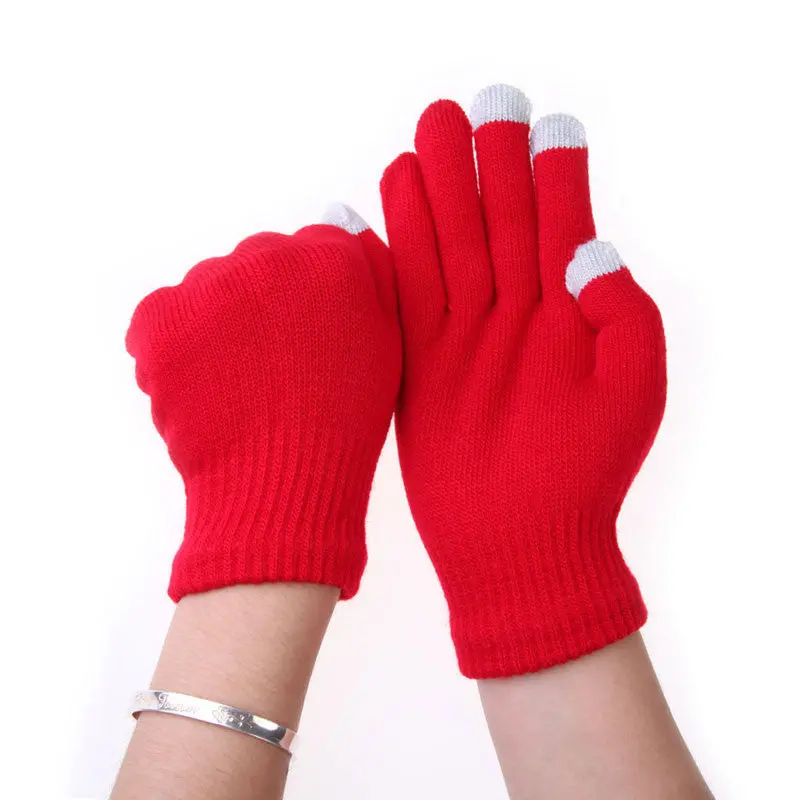 Best Selling Women Men Gloves Touch Screen Soft Cotton Gloves Warmer Smart All Phone Black Eldiven 9