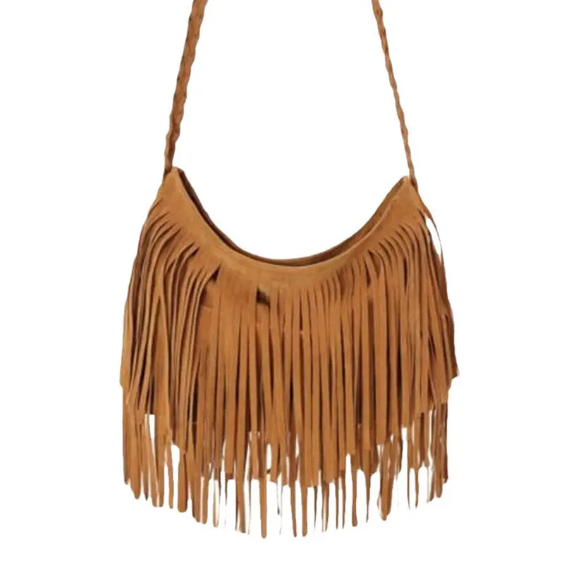 Best Selling Women Tassel Leather Suede Fringe Single Shoulder Hbag Crossbody Womens' Pouch 1