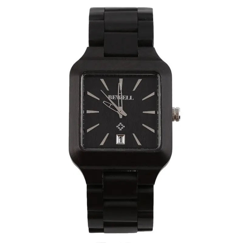 Bewell Coolnatural Wooden Quartz Watch Aquare Shape Wristwatch 2