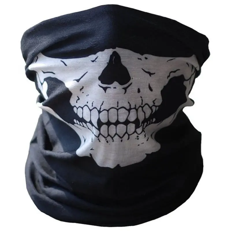 Bicycle Ski Skull Half Face Mask Ghost Scarf Multi Use Neck Warmer Game Outdoor Paintball Motorcycle Cycling Beanies 1