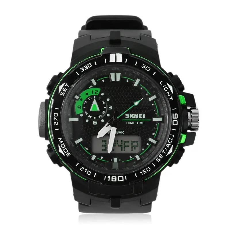 Big Dial 1081Sport Watch Dual Display Pu Strap Outdoor Waterproof Digital Watches 2