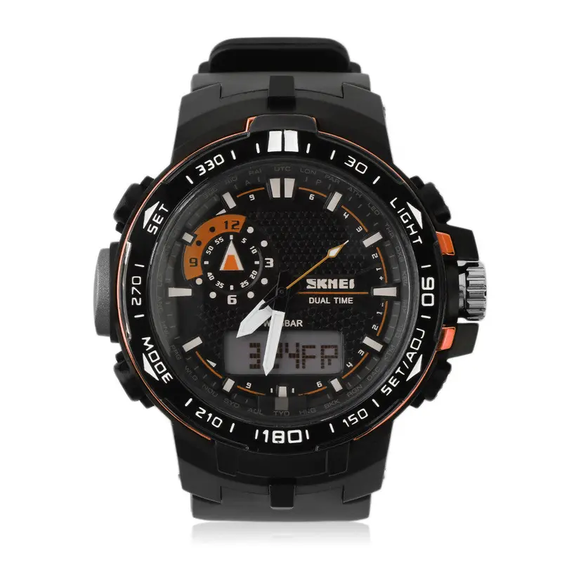 Big Dial 1081Sport Watch Dual Display Pu Strap Outdoor Waterproof Digital Watches 3