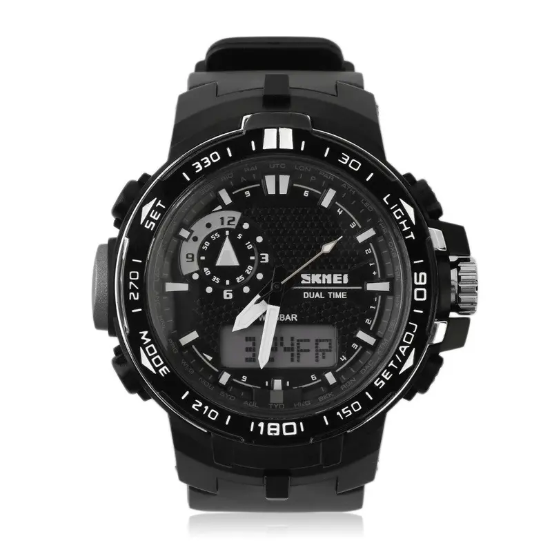 Big Dial 1081Sport Watch Dual Display Pu Strap Outdoor Waterproof Digital Watches 4