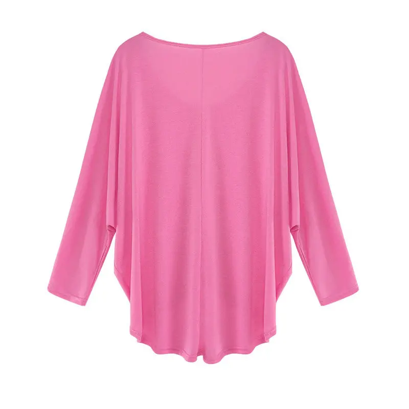 Big Size Loose T Shirt Women Casual Irregular Long Sleeve Tee Shirts O Neck Solid Oversized Women Tops Plus Size Women Clothing 11