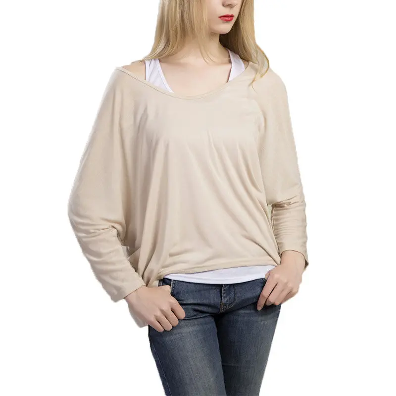 Big Size Loose T Shirt Women Casual Irregular Long Sleeve Tee Shirts O Neck Solid Oversized Women Tops Plus Size Women Clothing 6