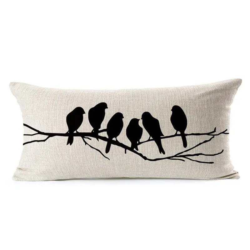 Black Custom Cushion Covers Birdcage Pillows Covers Birds On The Tree Throw Cases Gifts Wedding Decoration Favor 85128 1